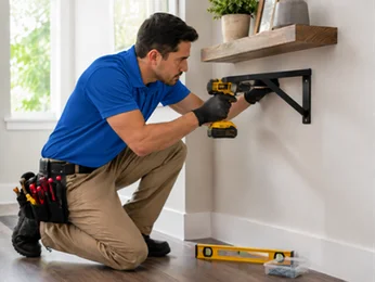 Shelving anchored into studs and loaded to prove it holds